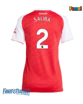 Arsenal William Saliba #2 Tricou Fotbal Replică 2025-26 Femei Acasa
